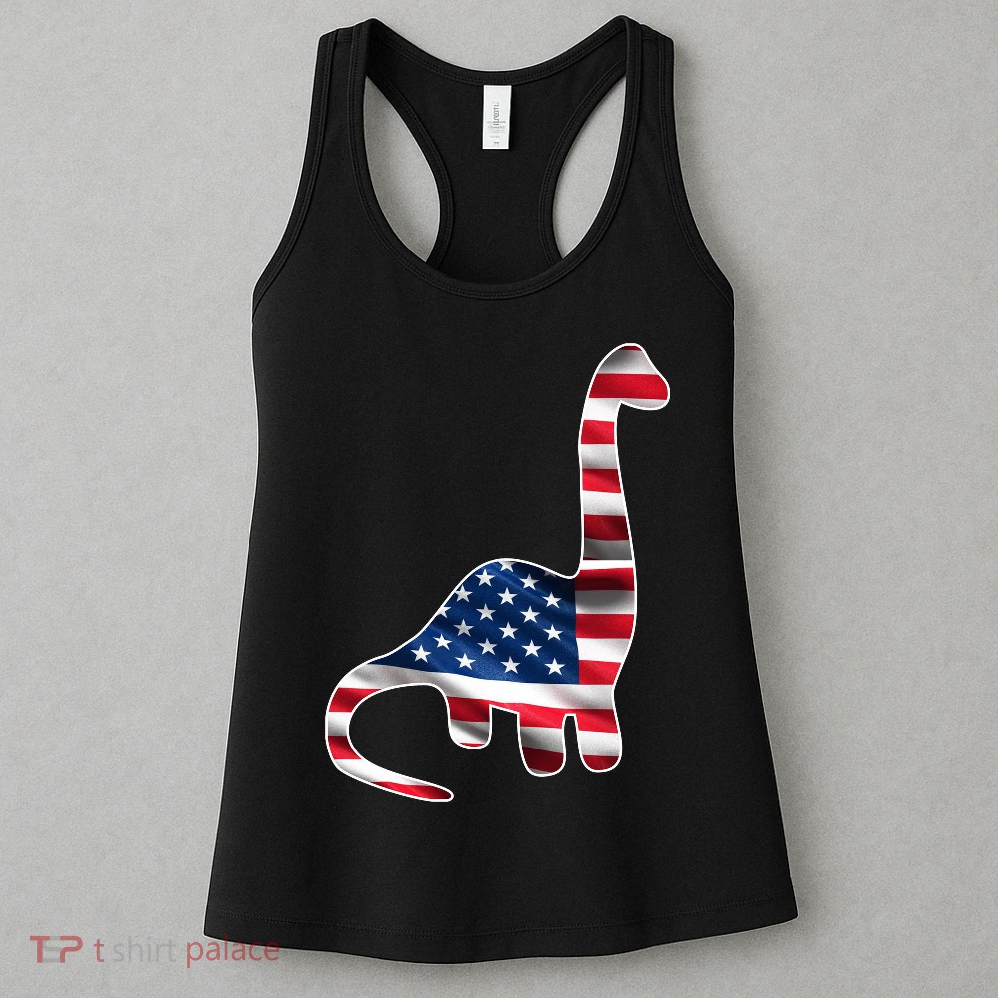 USA Dinosaur American Flag Women's Tank Top