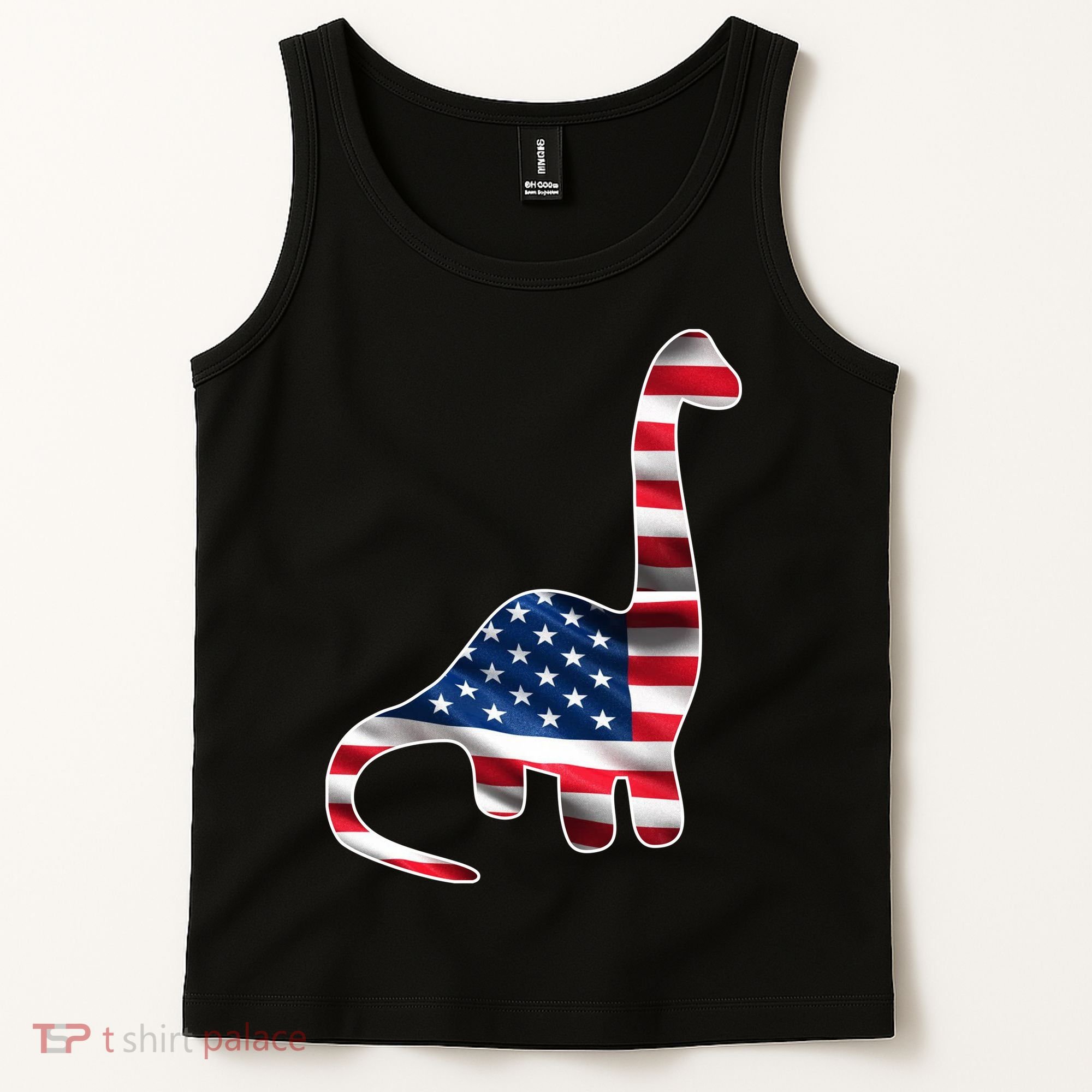 USA Dinosaur American Flag Tank Top