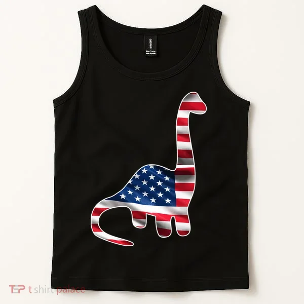 USA Dinosaur American Flag Tank Top