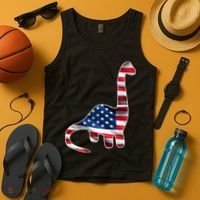 USA Dinosaur American Flag Tank Top thumb 4