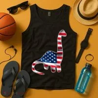 USA Dinosaur American Flag Tank Top thumb 4