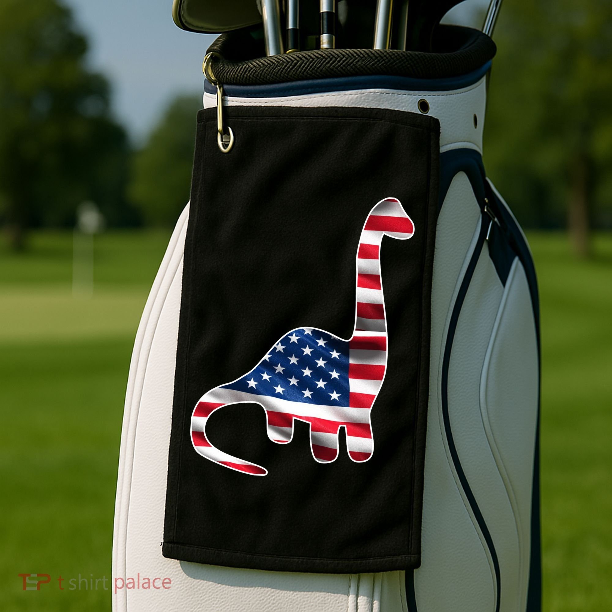 USA Dinosaur American Flag Golf Towel