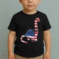 USA Dinosaur American Flag Toddler T-Shirt thumb 2