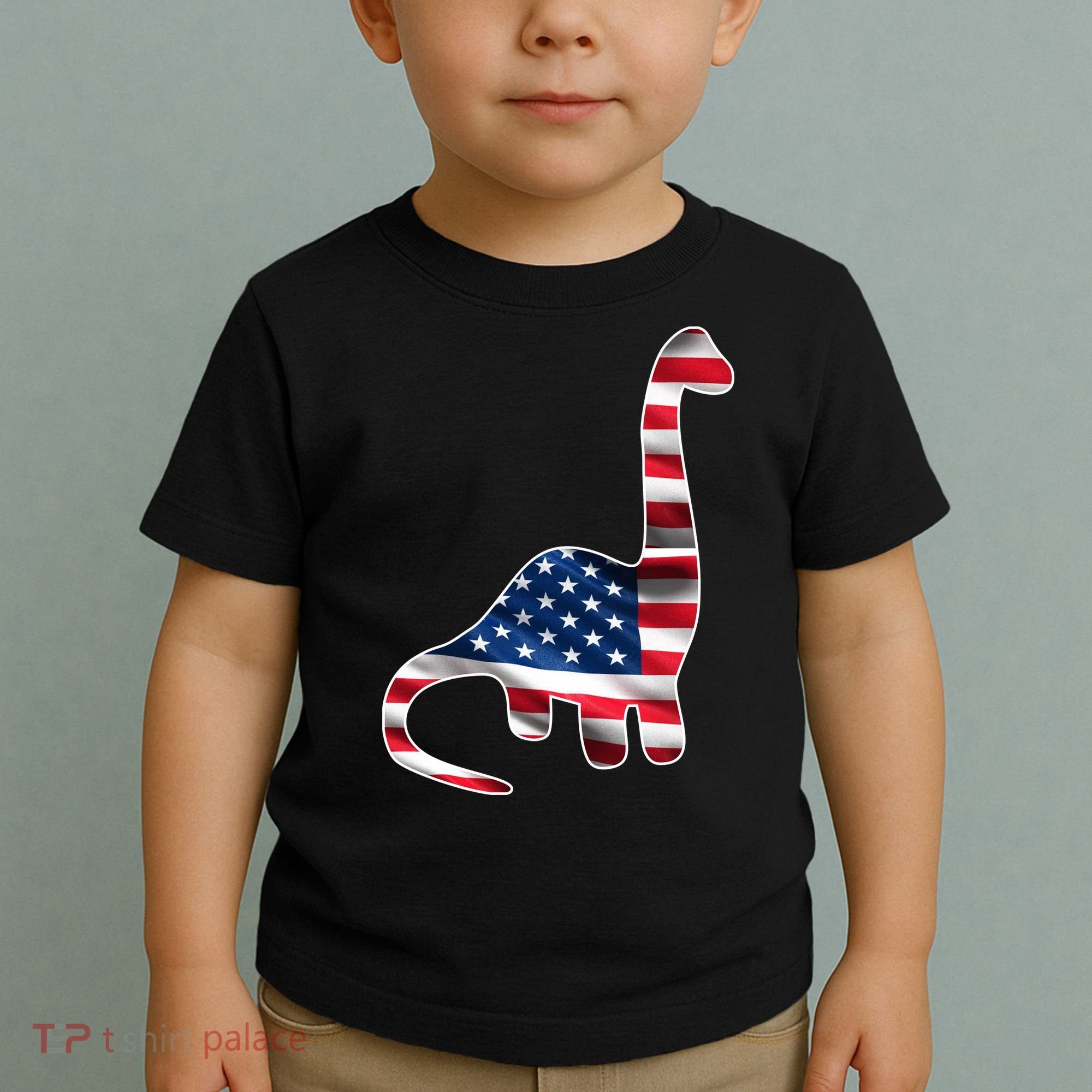 USA Dinosaur American Flag Toddler T-Shirt