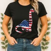 USA Dinosaur American Flag Women's T-Shirt thumb 2