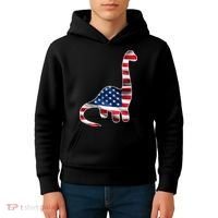 USA Dinosaur American Flag Kids Hoodie thumb 4