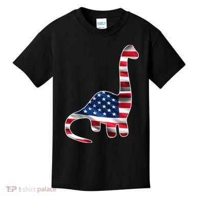 USA Dinosaur American Flag Kids T-Shirt