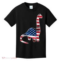 USA Dinosaur American Flag Kids T-Shirt thumb 0