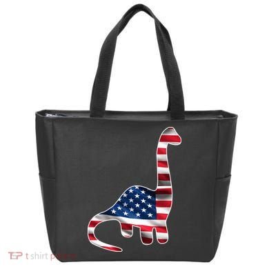 USA Dinosaur American Flag Tote Bag