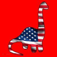 USA Dinosaur American Flag Santa Hat thumb 1