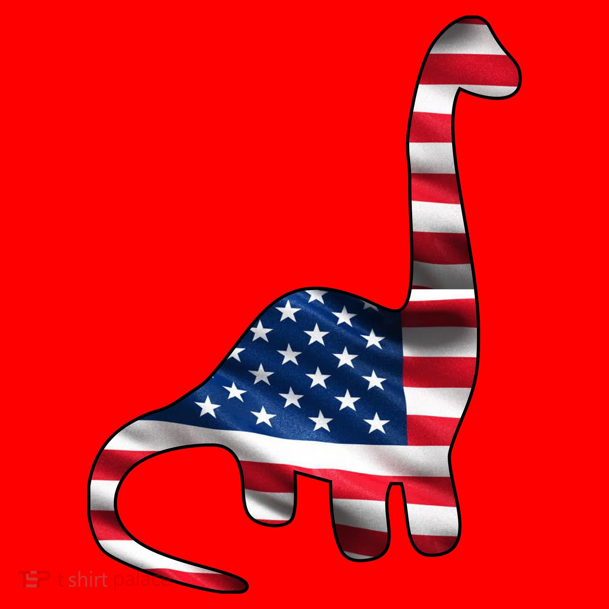 USA Dinosaur American Flag Santa Hat