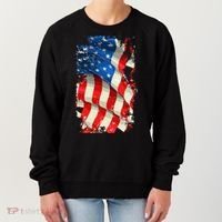 USA Distressed Waving American Flag Women's Sweatshirt thumb 0