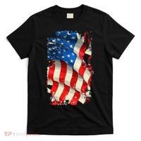 USA Distressed Waving American Flag T-Shirt thumb 0