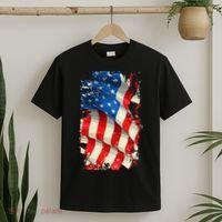 USA Distressed Waving American Flag T-Shirt thumb 2