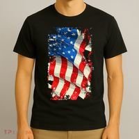 USA Distressed Waving American Flag T-Shirt thumb 3