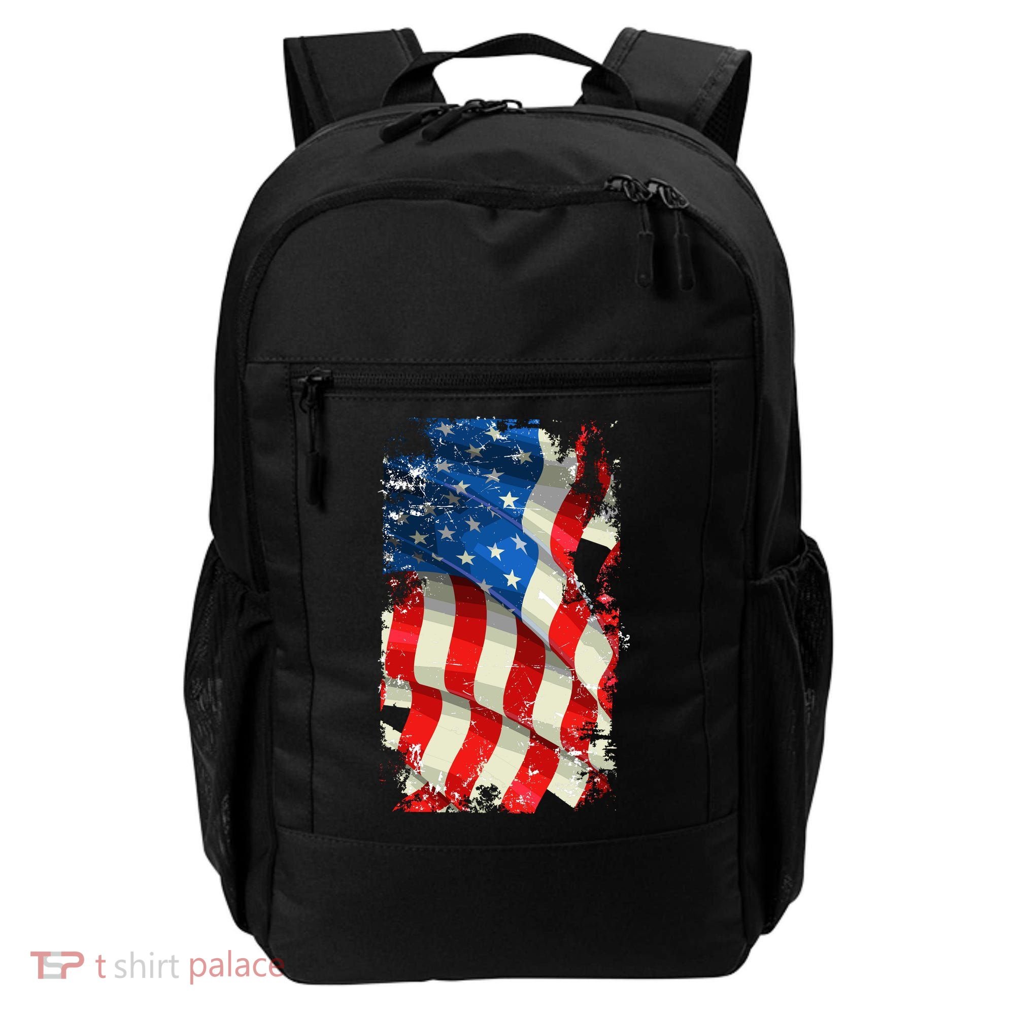 USA Distressed Waving American Flag Backpack