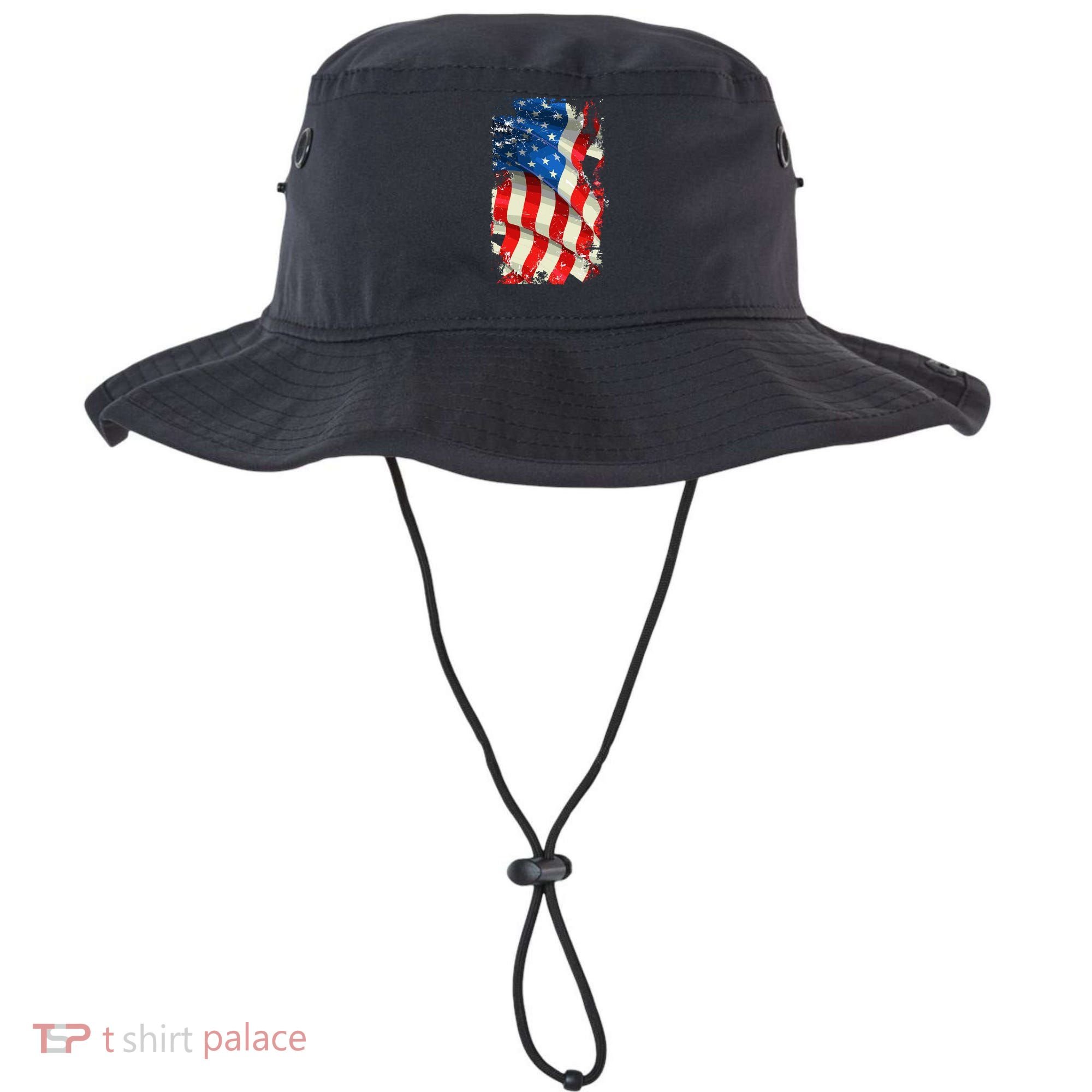 USA Distressed Waving American Flag Bucket Hat