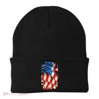 USA Distressed Waving American Flag Beanie thumb 0