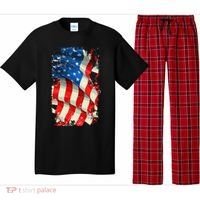 USA Distressed Waving American Flag Pajama Set thumb 0