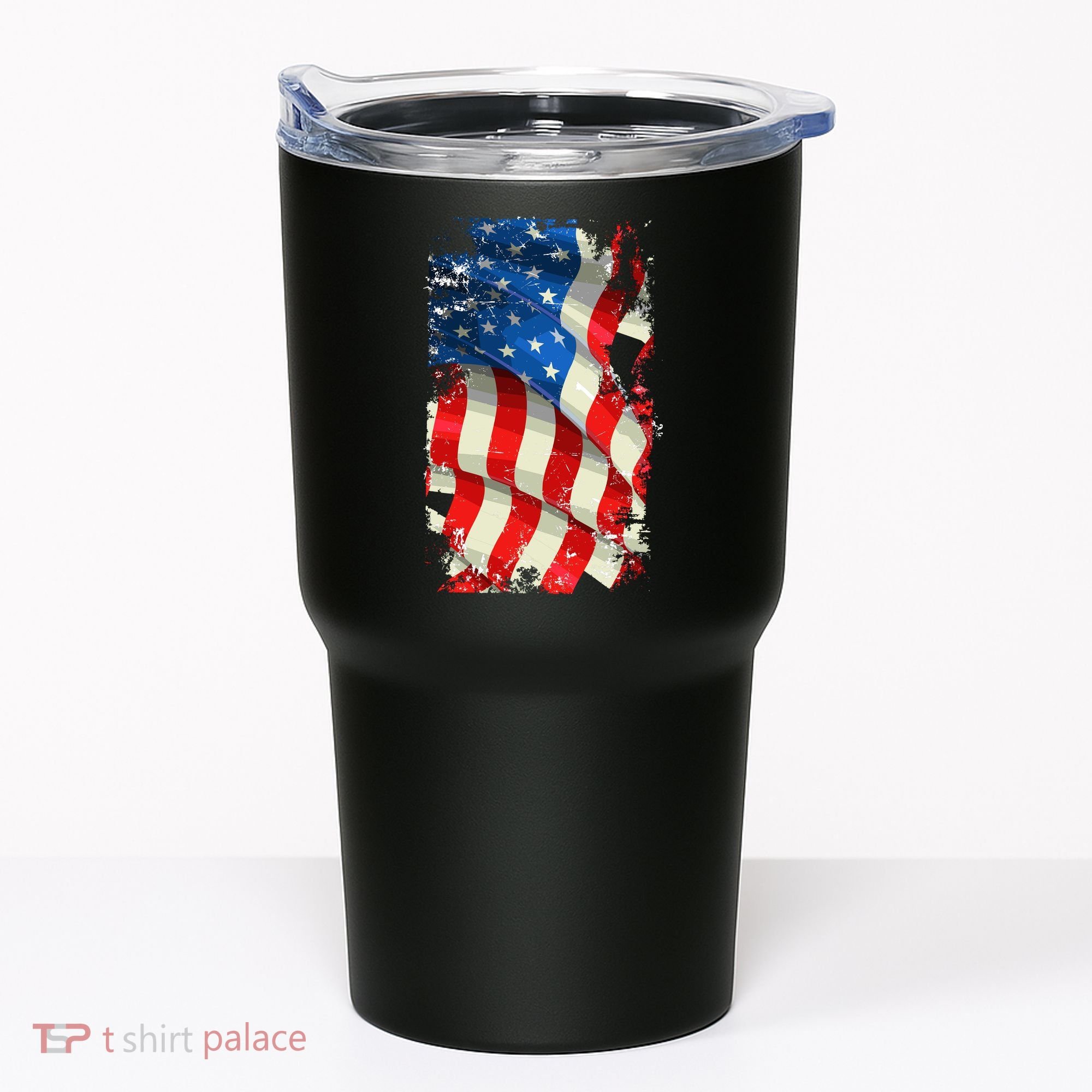 USA Distressed Waving American Flag Tumbler