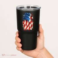 USA Distressed Waving American Flag Tumbler thumb 2