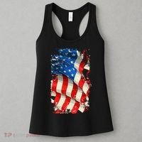 USA Distressed Waving American Flag Women's Tank Top thumb 3