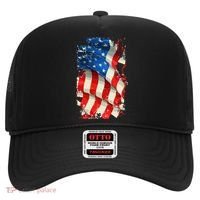 USA Distressed Waving American Flag Hat thumb 0