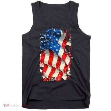 USA Distressed Waving American Flag Tank Top