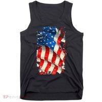 USA Distressed Waving American Flag Tank Top thumb 0
