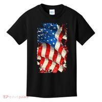 USA Distressed Waving American Flag Kids T-Shirt thumb 0
