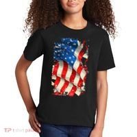 USA Distressed Waving American Flag Kids T-Shirt thumb 2