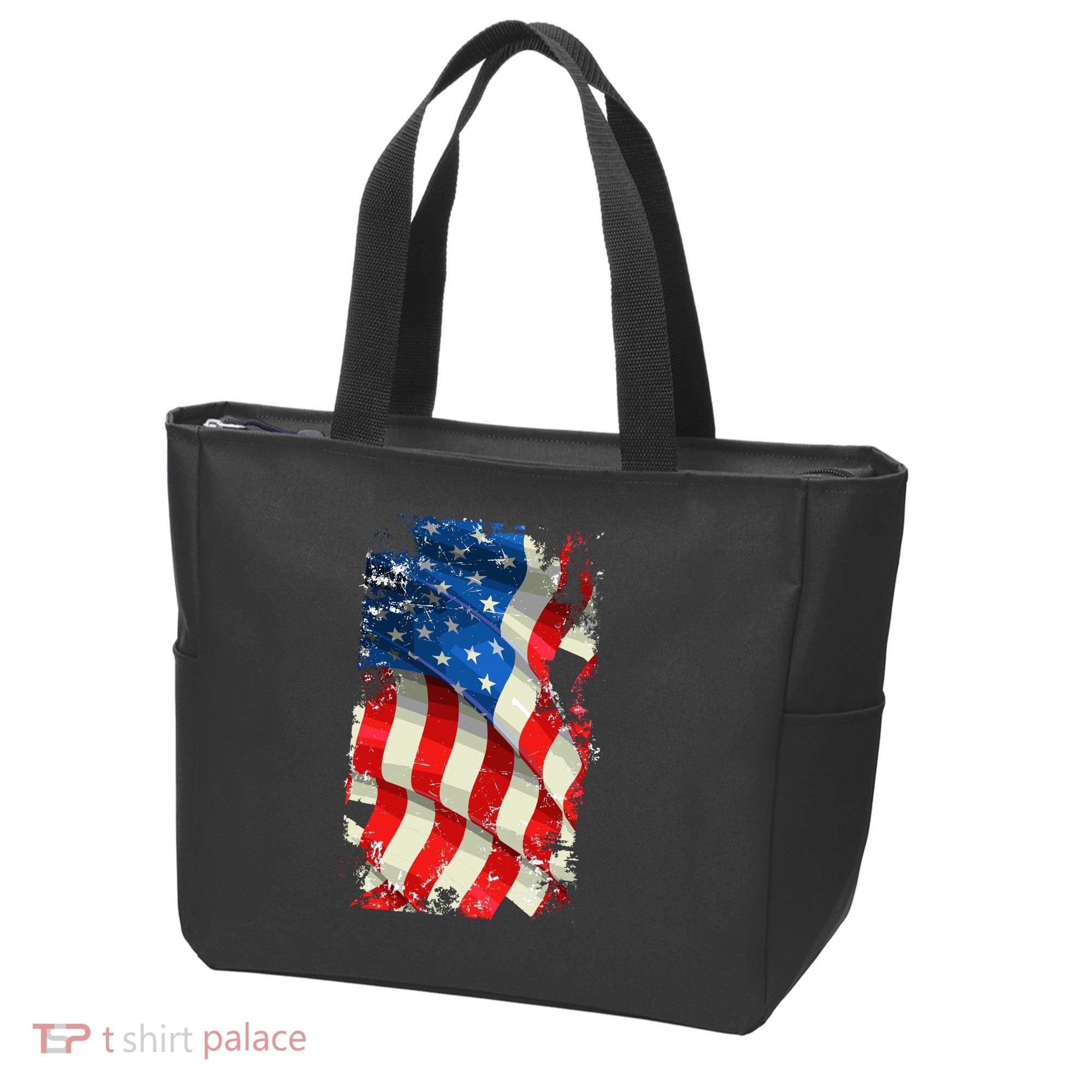 USA Distressed Waving American Flag Tote Bag