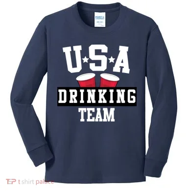 USA Drinking Team Kids Long Sleeve Shirt
