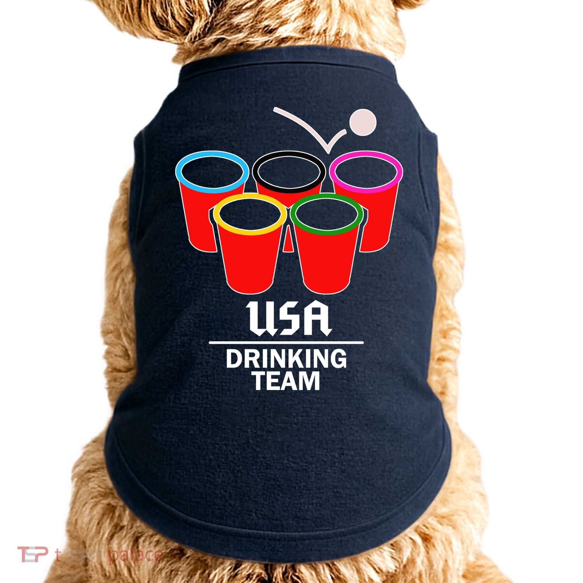 USA Drinking Team Beer Pong Doggie Tank