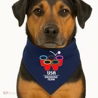 USA Drinking Team Beer Pong USA-Made Doggie Bandana thumb 1