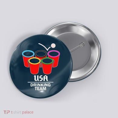 USA Drinking Team Beer Pong Button