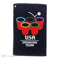USA Drinking Team Beer Pong Golf Towel thumb 0