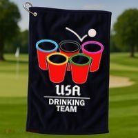 USA Drinking Team Beer Pong Golf Towel thumb 1