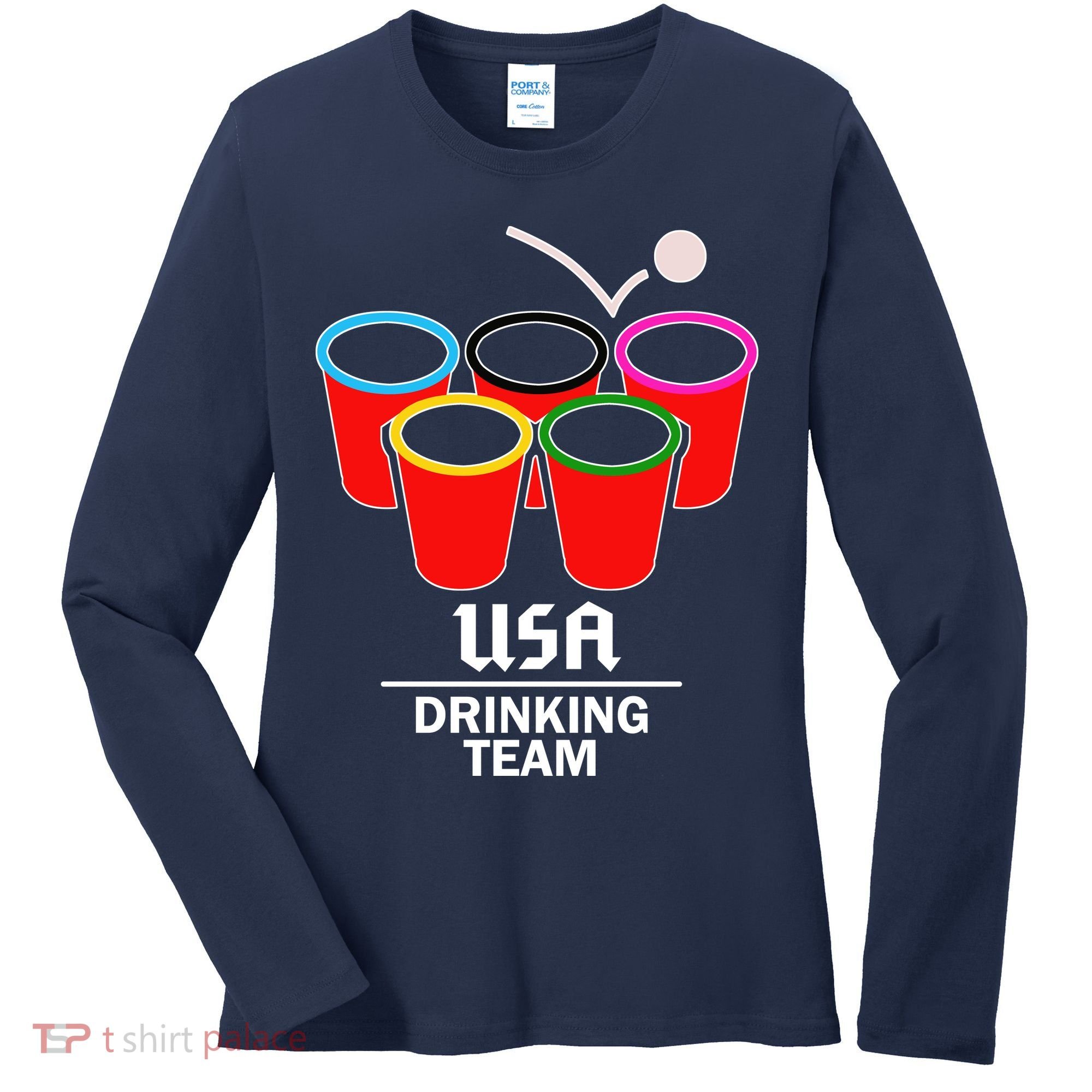 USA Drinking Team Beer Pong Women's Long Sleeve Shirt