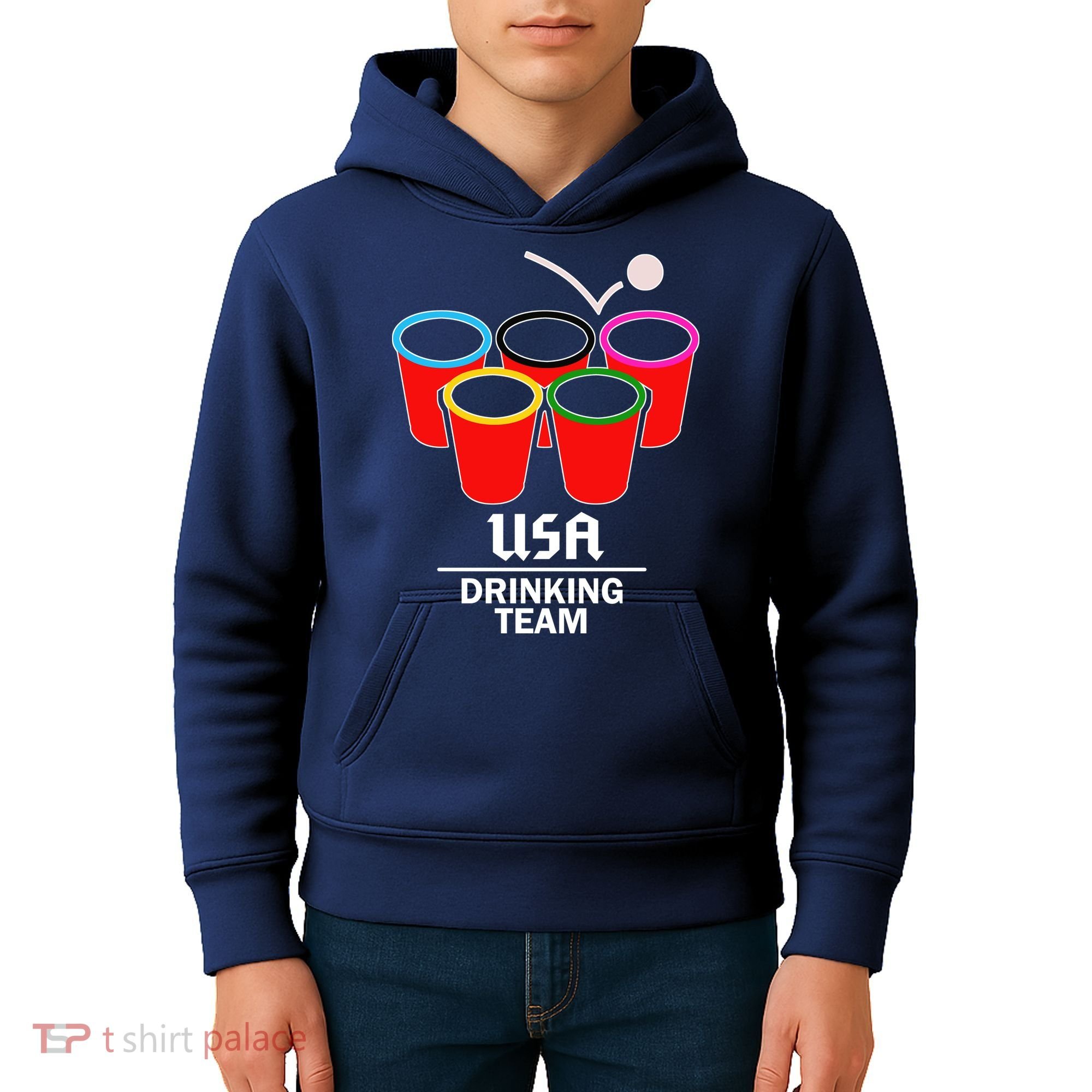 USA Drinking Team Beer Pong Kids Hoodie