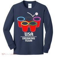 USA Drinking Team Beer Pong Kids Long Sleeve Shirt thumb 0