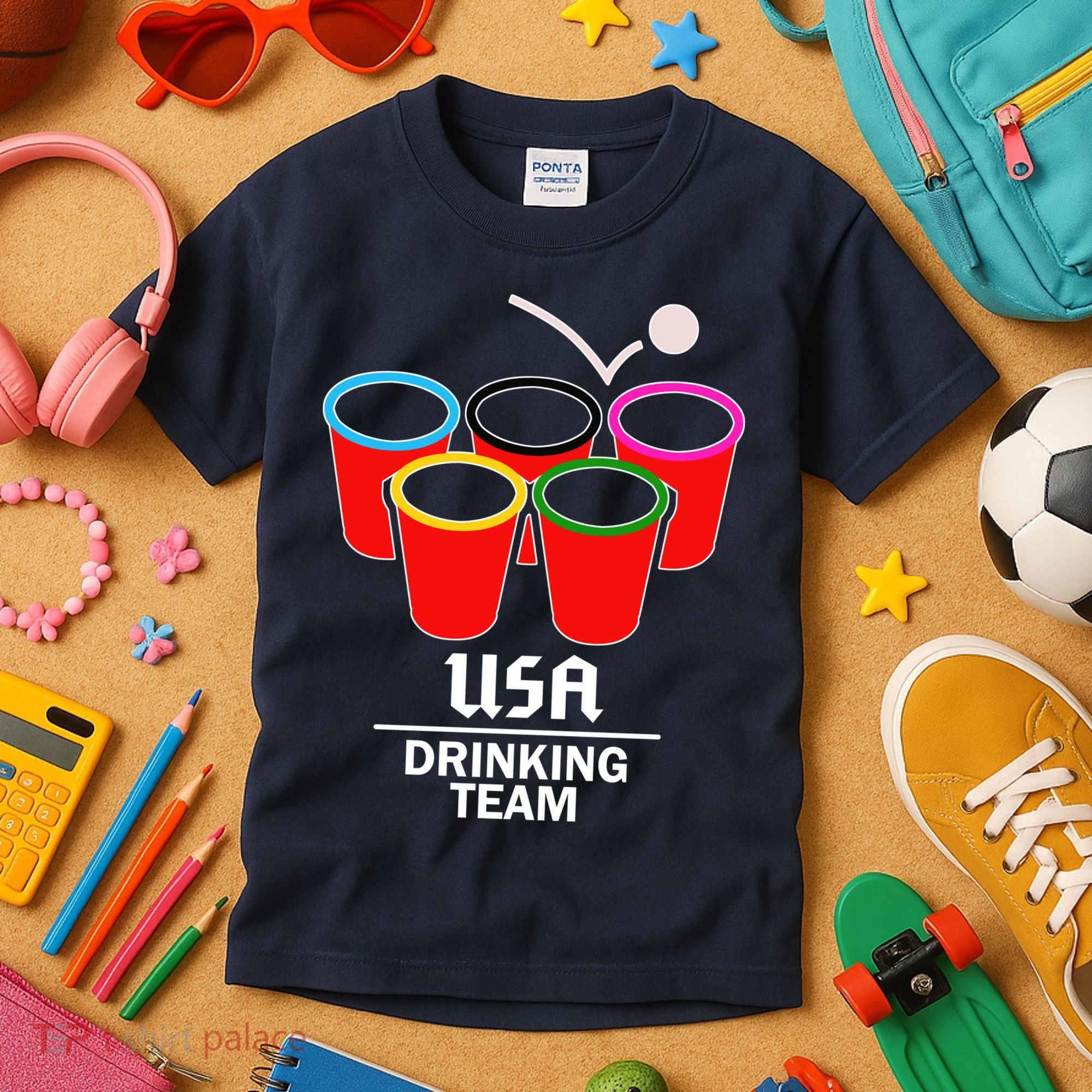 USA Drinking Team Beer Pong Kids T-Shirt