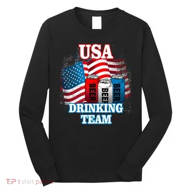 USA Drinking Team Flag Long Sleeve Shirt