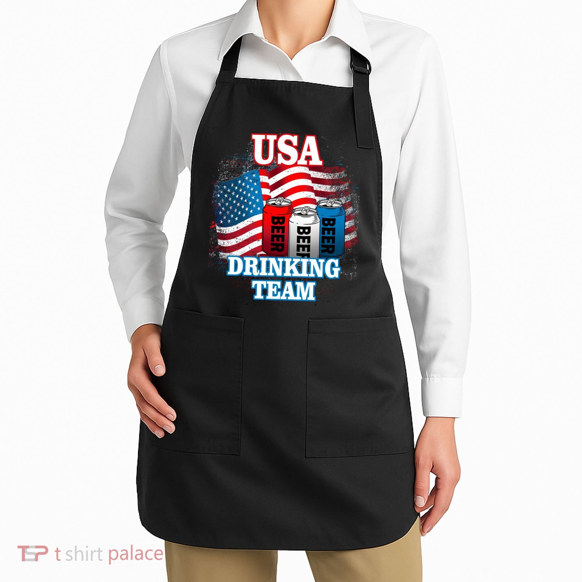 USA Drinking Team Flag Apron