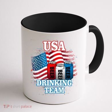 USA Drinking Team Flag Coffee Mug back