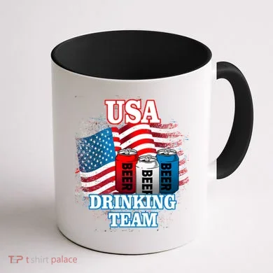 USA Drinking Team Flag Coffee Mug back