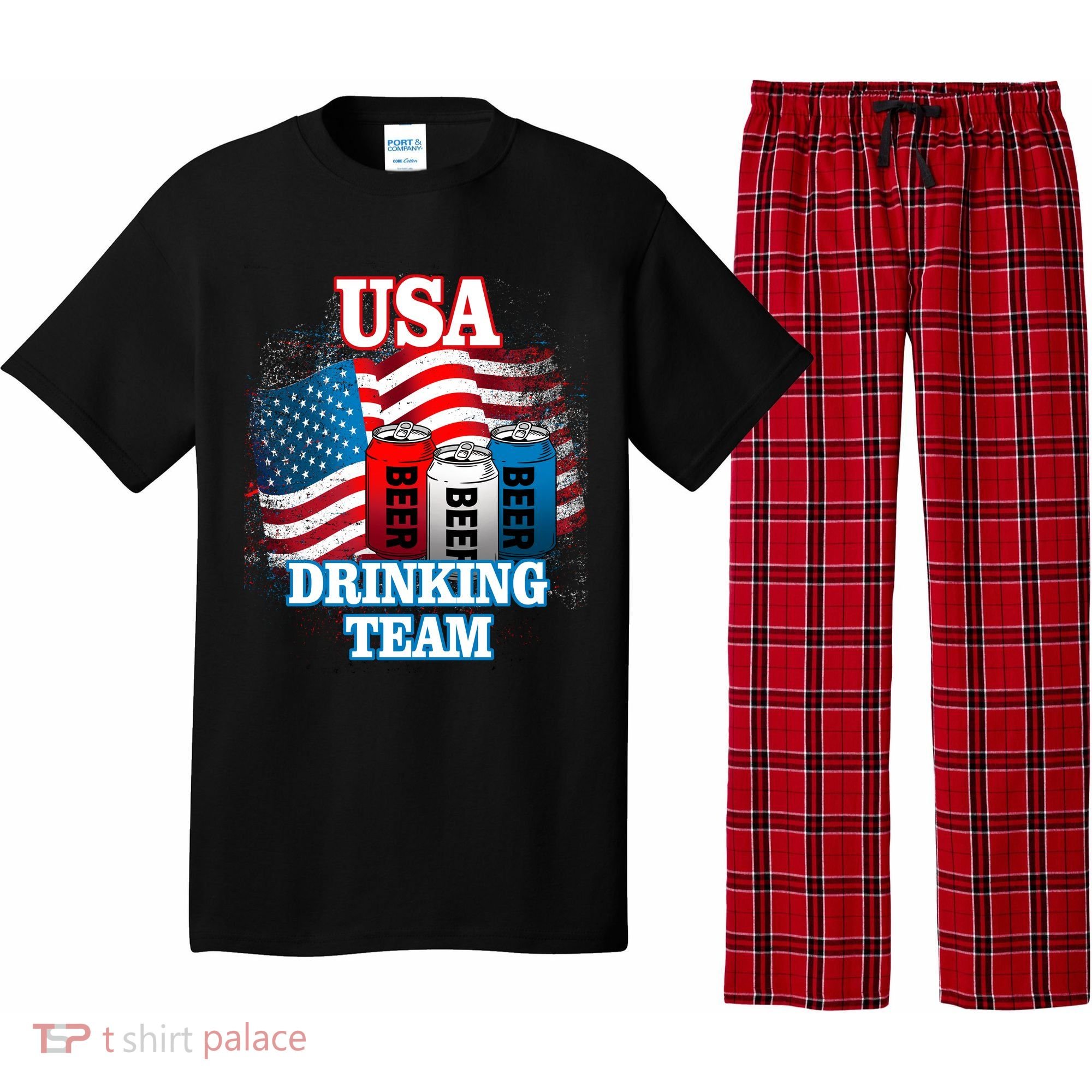 USA Drinking Team Flag Pajama Set