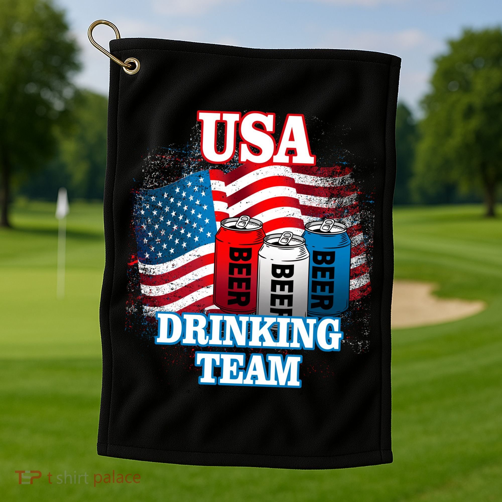USA Drinking Team Flag Golf Towel