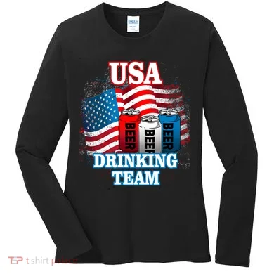 USA Drinking Team Flag Women's Long Sleeve Shirt