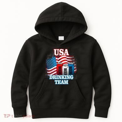 USA Drinking Team Flag Kids Hoodie